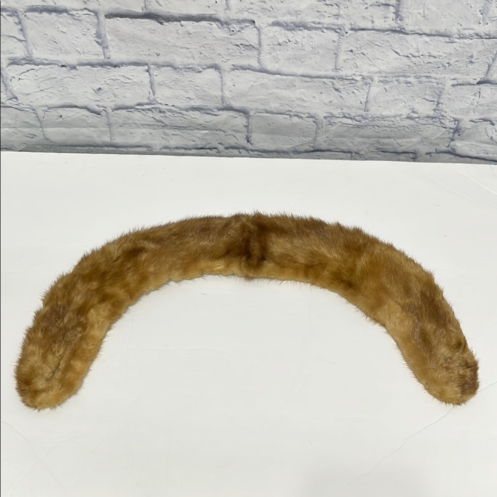 Vintage Light Brown Real Mink Homemade  Collar